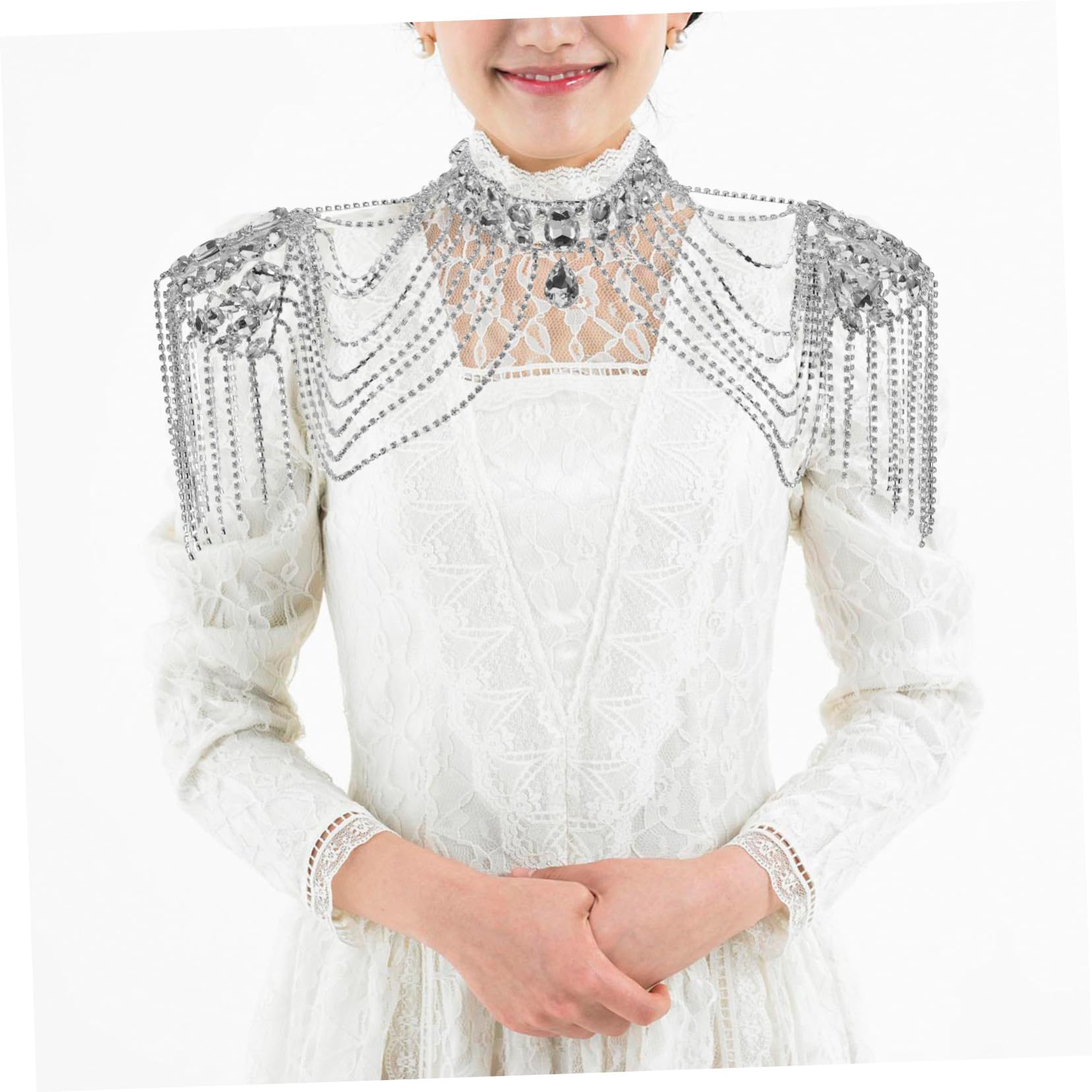 COLLBATH Cadena Corporal con Borlas de Pedrería Collar de Hombro Versátil para Mujer Joyería con Cadena de Aleación y Cristales para Fiestas Bodas y Ocasiones Especiales