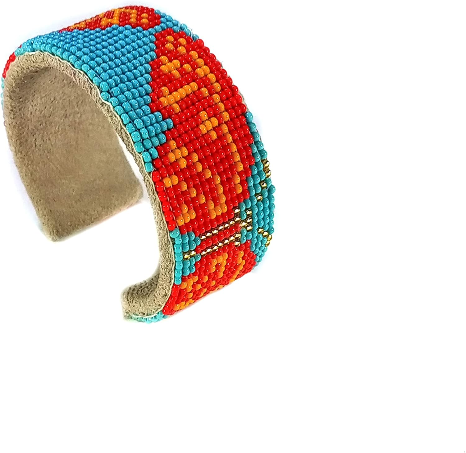 Native American Style beaded cuff bracelet,Tribal Geometric Bracelet,Seed Bead Bracelet,Huichol Bracelet Handmade