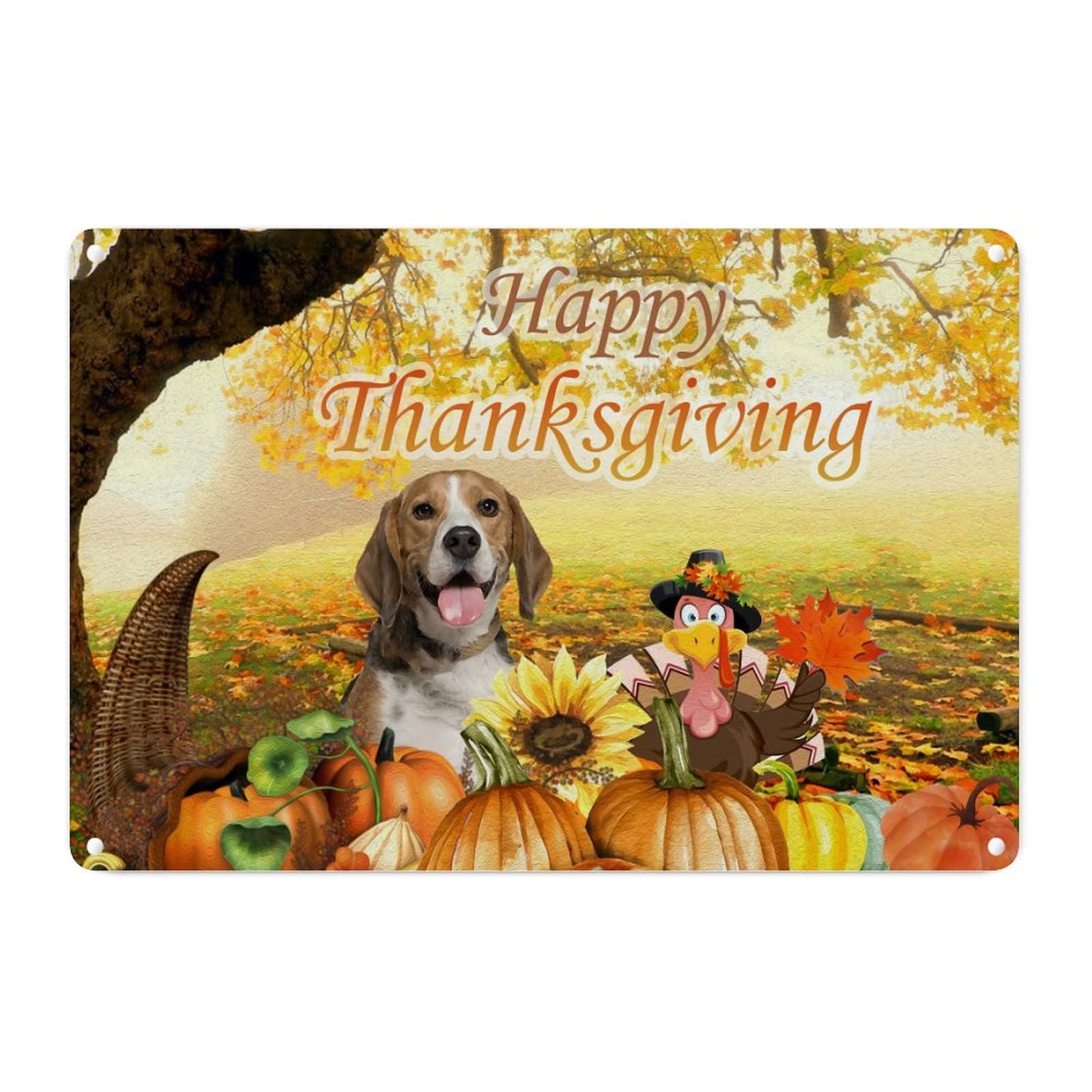 Panneau en métal vintage Happy Thanksgiving, le cadeau de pendaison de crémaillère idéal