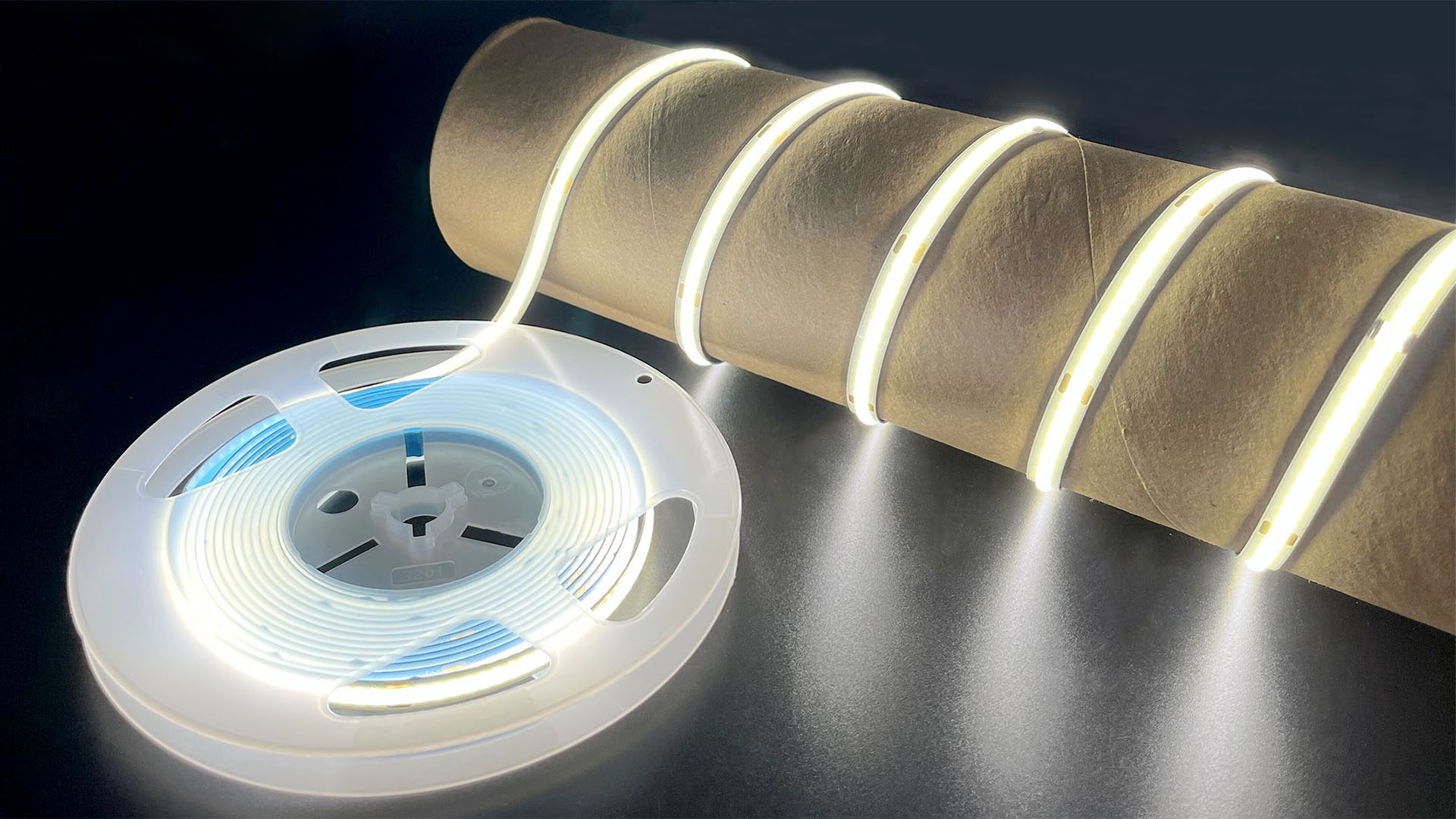 Image of HAMRVL COB LED Strip Lights Natural White 4000k, DC12V, 480leds /M 16.4ft, Super Bright CRI90 Flexible LED Tape 8mm for Indoor Home Cabinet, Bedroom, Kitchen, Backlight DIY Lighting (Without Adapter)