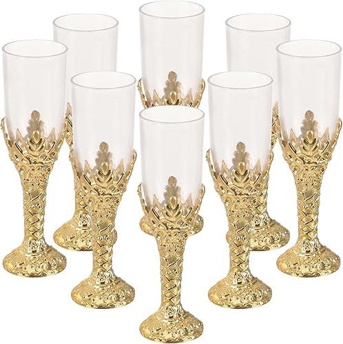 EXCEART Copas de vino de cáliz, 12 unidades, copa de vino, copa europea, copas de vino retro, copa medieval, copas sin tallo, accesorios para copas