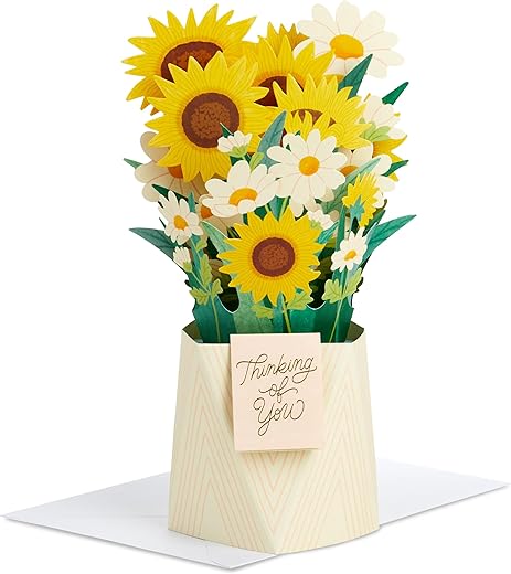 Hallmark Pop Up Mothers Day Card or Birthday Card for Women (Sunflower Bouquet)