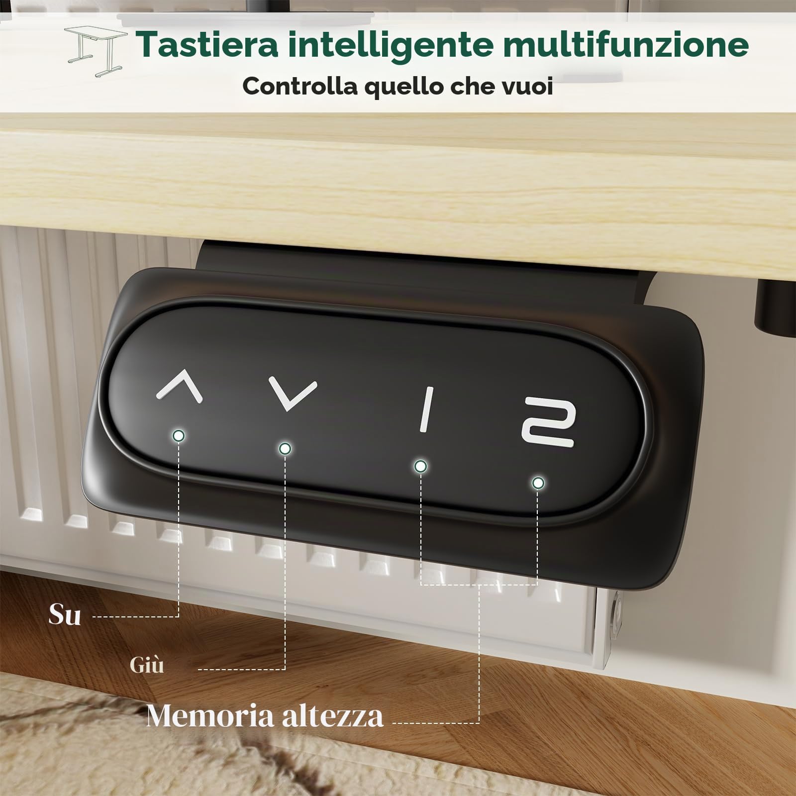 TRIUMPHKEY Scrivania Regolabile in Altezza 120 x 60cm,Elettrica Regolabile Scrivania,Tavolo da Computer,con Funzione di Memoria,Standing Desk 71-119 cm?Beige?