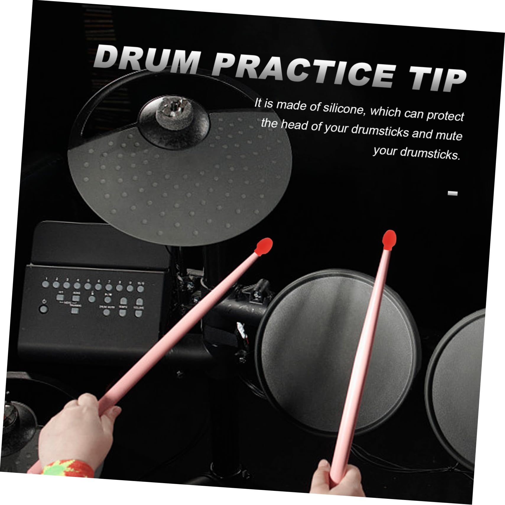 24piezas Puntas De Para Baquetas De Batería Accesorios Silenciosos Para Práctica De Percusión Compatible Mayoría De Baquetas