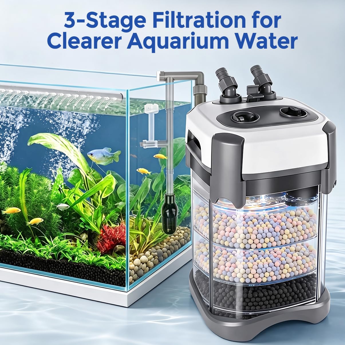 Filtro Externo para Acuario, Incluye Manguera y Tubo de Agua