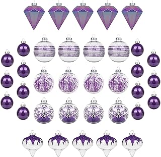 KI Store Christmas Balls 36pcs Shatterproof Christmas Tree Ornaments 3.15-Inch and 2-Inch Christmas Tree Decorations Set (...