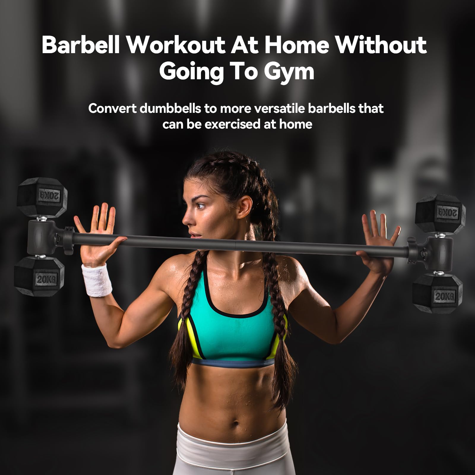 Dumbbell Converter Set? Convert Dumbbells to Barbell Set?Barbell Dumbbells Converter for Home Gym ? Weights Lifting for full Body Workouts?Adjustable weights & Up to 200 lb Capacity Weight Barbell?Collocation?exercise bands ?