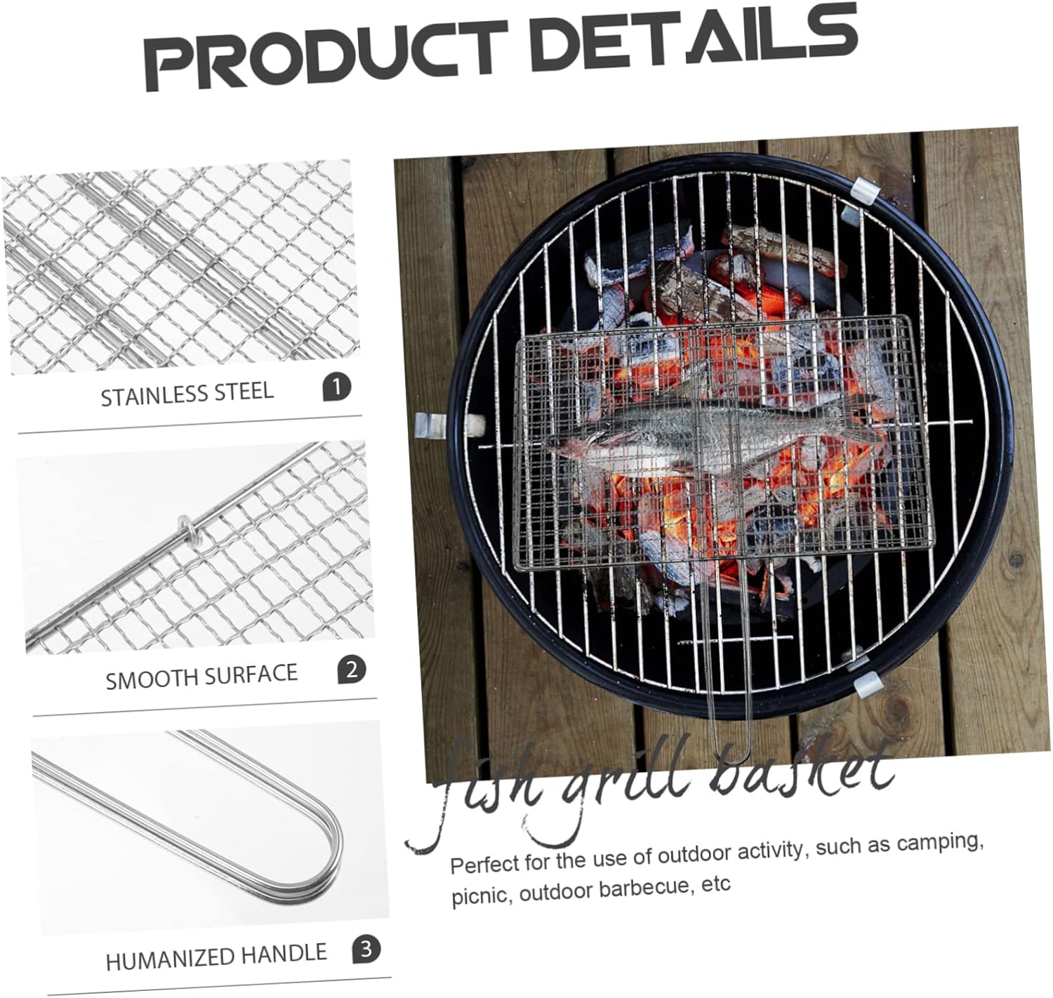 Stainless Steel Grilled Fish Clip BBQ Utensils for Grill Clip Style Basket