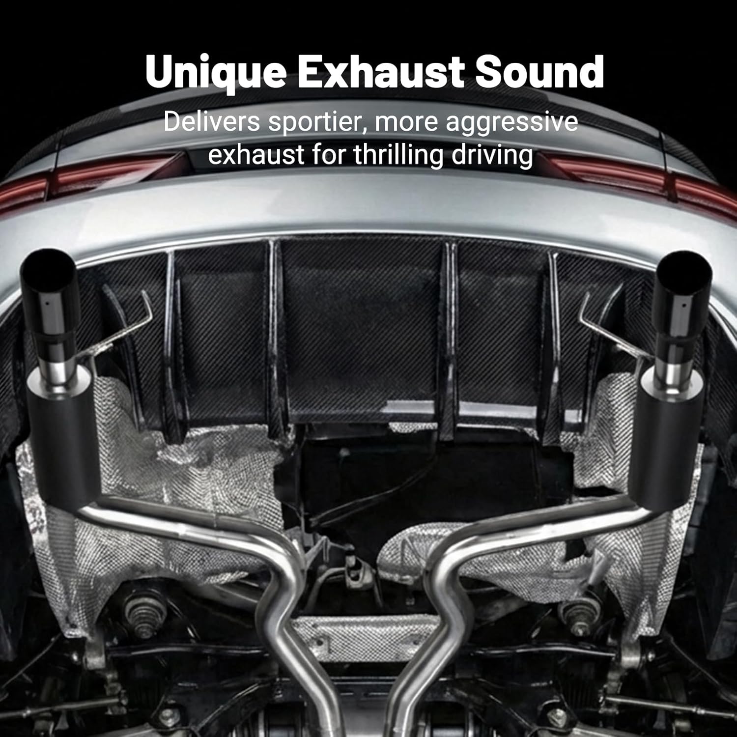 3" Dual Cat Back Exhaust System Kit Rear Exit Fit for 2015-2023 Ford Mustang Street Version 2.3L Ecoboost Engine