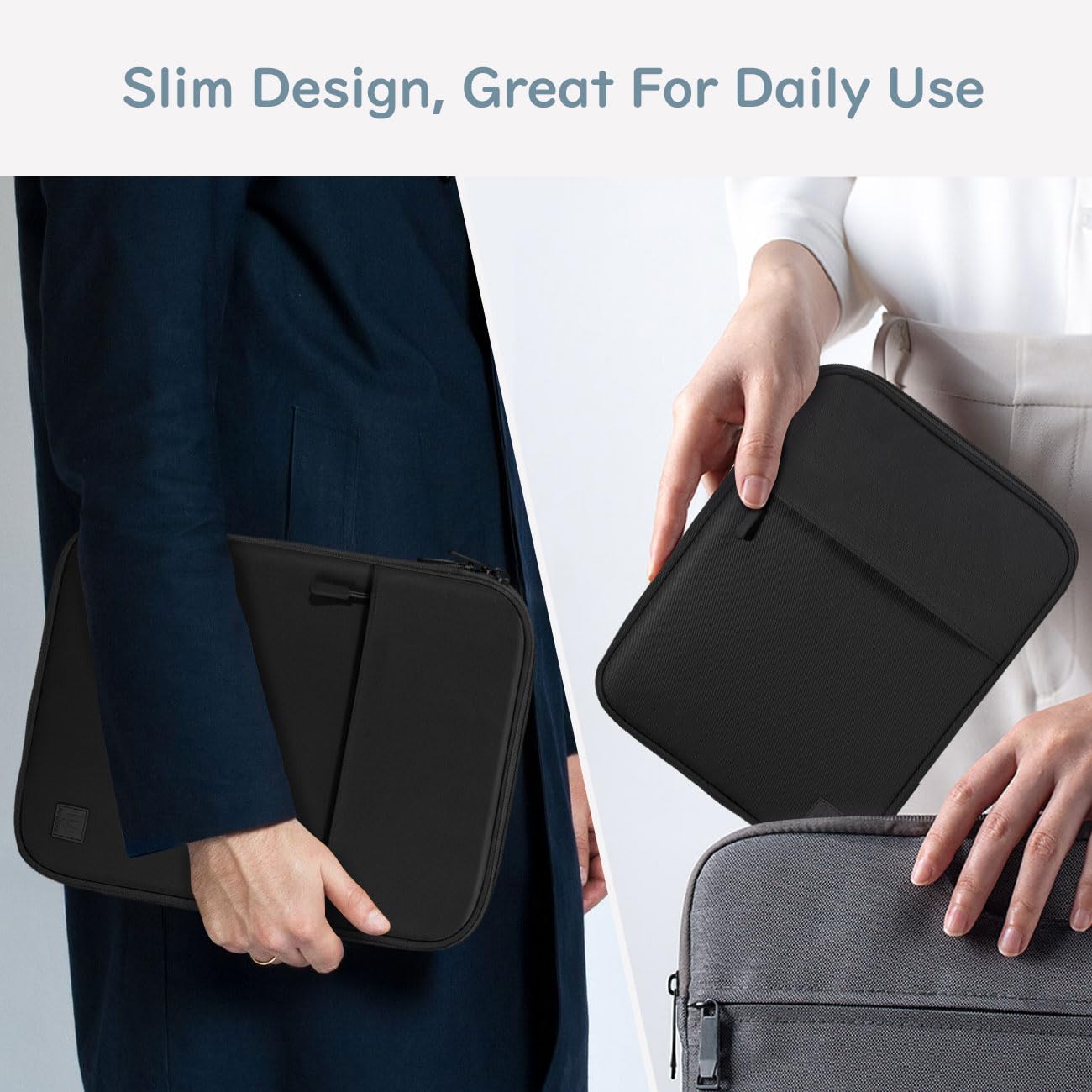 Dadanism 13 Pollici Tablet Custodia Borsa Portatile per iPad Pro 13" M5/M4, iPad Air 13" M4/M3, iPad Pro 12,9", MacBook Neo/Air M5 M4 13", Galaxy Tab S10 FE Plus 13,1"/Tab S10+ Plus 12,4", Nero