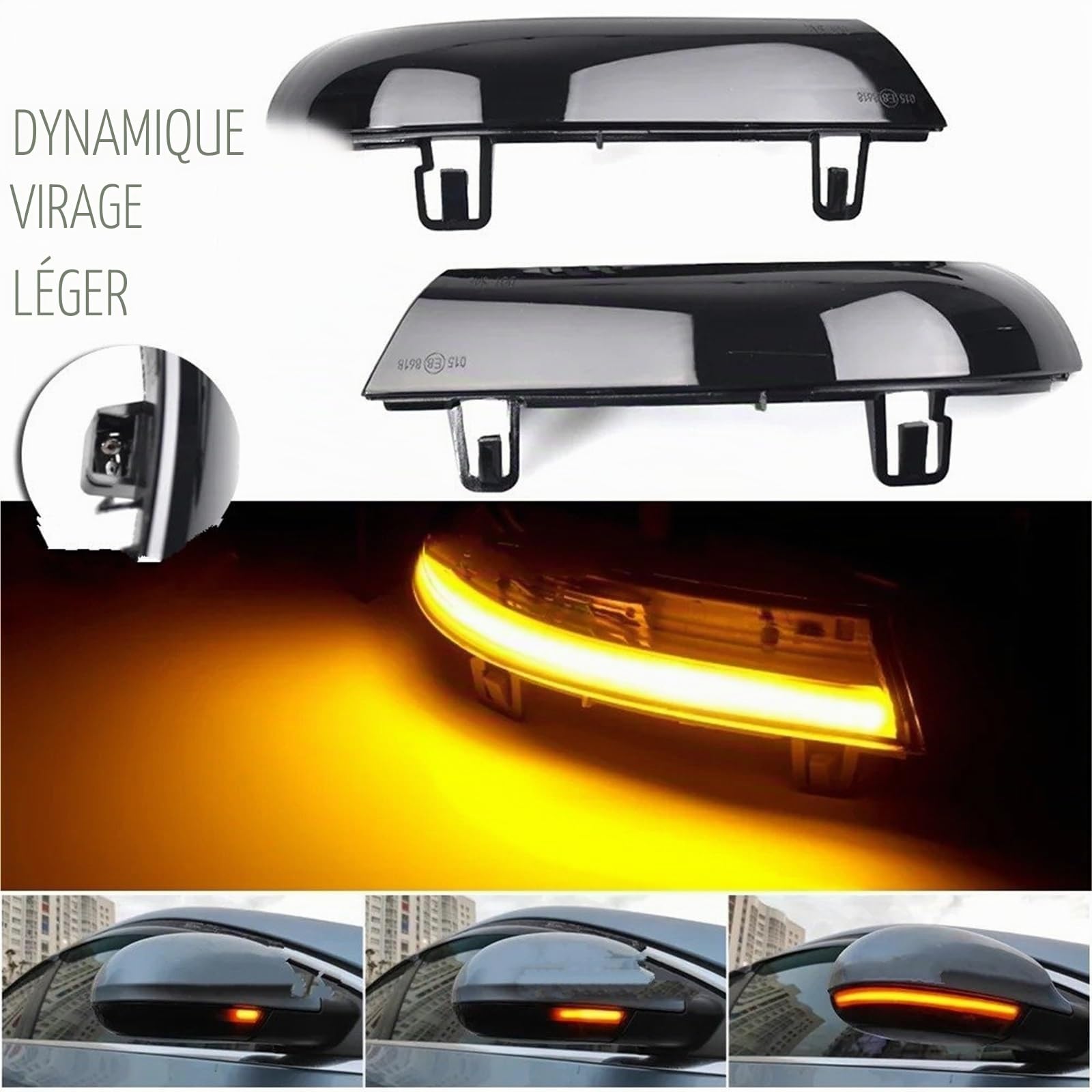Indicateur de clignotant LED Dynamique Noir pour VW, Seat Golf 5, Jetta MK5, Passat B5.5 B6, EOS, Seat Retroviseur Exterieur 12V