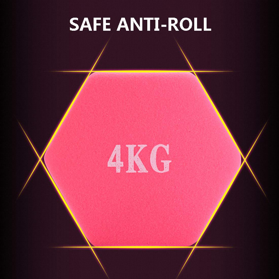 Hex Rubber Kurzhanteln für Frauen und Männer, Gusseisen Farbe Hanteln Gewicht Set, Gewichte Fitness Home Gym Übung Langhantelset, 1 kg / 1,5 kg / 2kg / 3kg / 4kg / 5kg (1 Paar),Lila,1kg*2