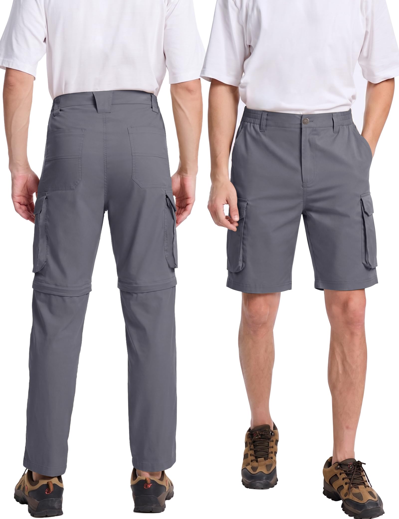NATUVENIX Pantalones de senderismo para hombre, de secado rápido, convertibles, para pesca, con cremallera, ligeros, para hombre, para viajes al aire libre
