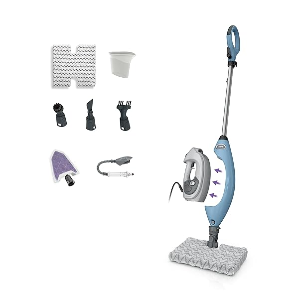 Shark Lift-Away 5-in-1 Steam Mop with Detachable Handheld Steam Cleaner, for Whole Home Cleaning including Sealed Hard Floors, Kitchens, Bathrooms, Upholstery, Cars, Grout & more, Blueberry, S3972BRN