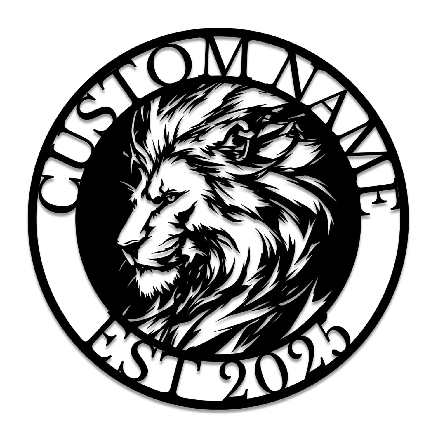 Gewasi Boys Lion A Custom Lion Metal Wall Art - Personalized Name Sign For Home, Nursery Or Office - Wild Animal Decor Gift For Girls & Lion Lovers (Lion A)