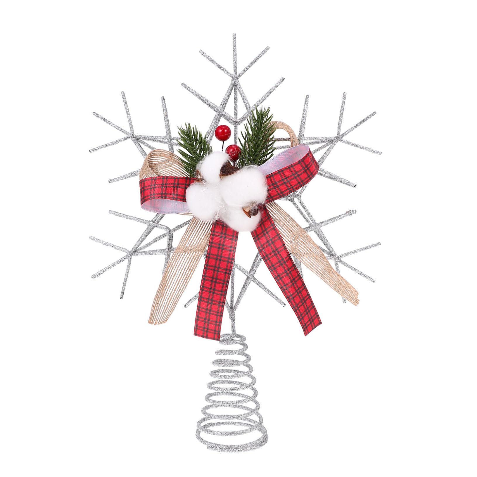 Estrella copa del árbol de Navidad adorno punta de hierro forjado delicado