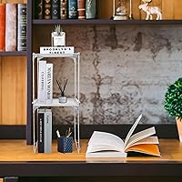 Vista 2 de Estante organizador de casillero apilable extra para casillero escolar, organizador de armario de almacenamiento, accesorios adecuados para la Gris