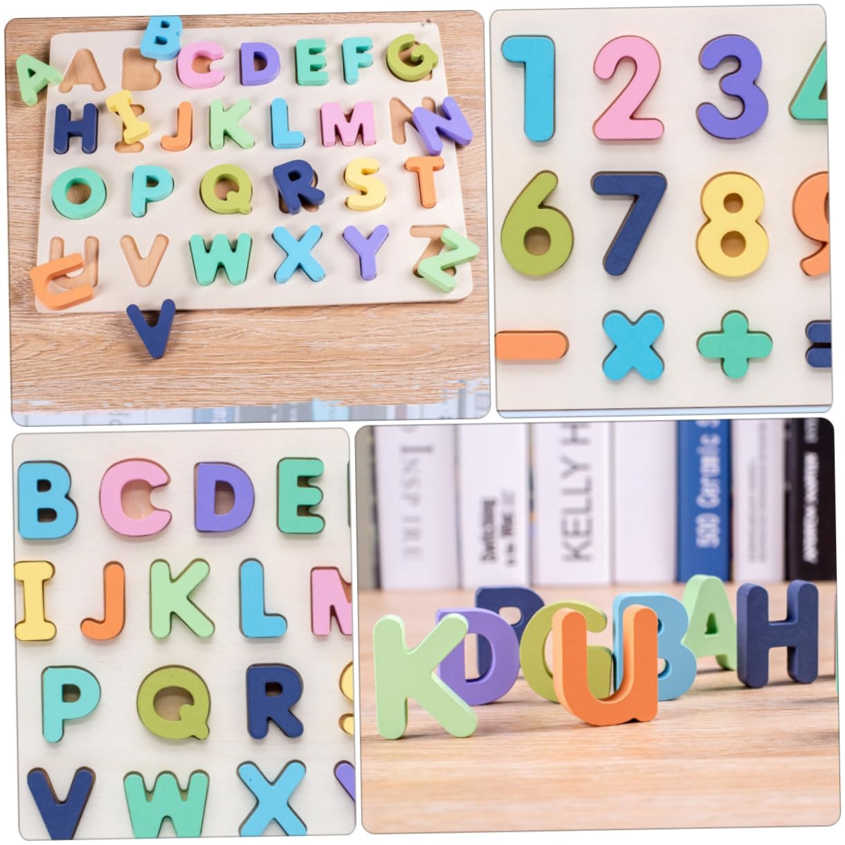Educativo de Bloques Números y Letras Mayúsculas Juguetes de Reconocimiento Alfabético para Tablero de para Aprendizaje Infantil y Desarrollo Cognitivo