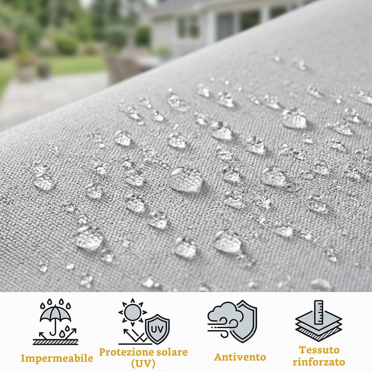 Tende Da Sole A Bracci Estensibili Per Balcone Esterno Patio Telo Di Ricambio Per Tenda Da Sole Retrattile Tessuto Di Ricambio Impermeabile Antistrappo(Yellow white,360x300cm)