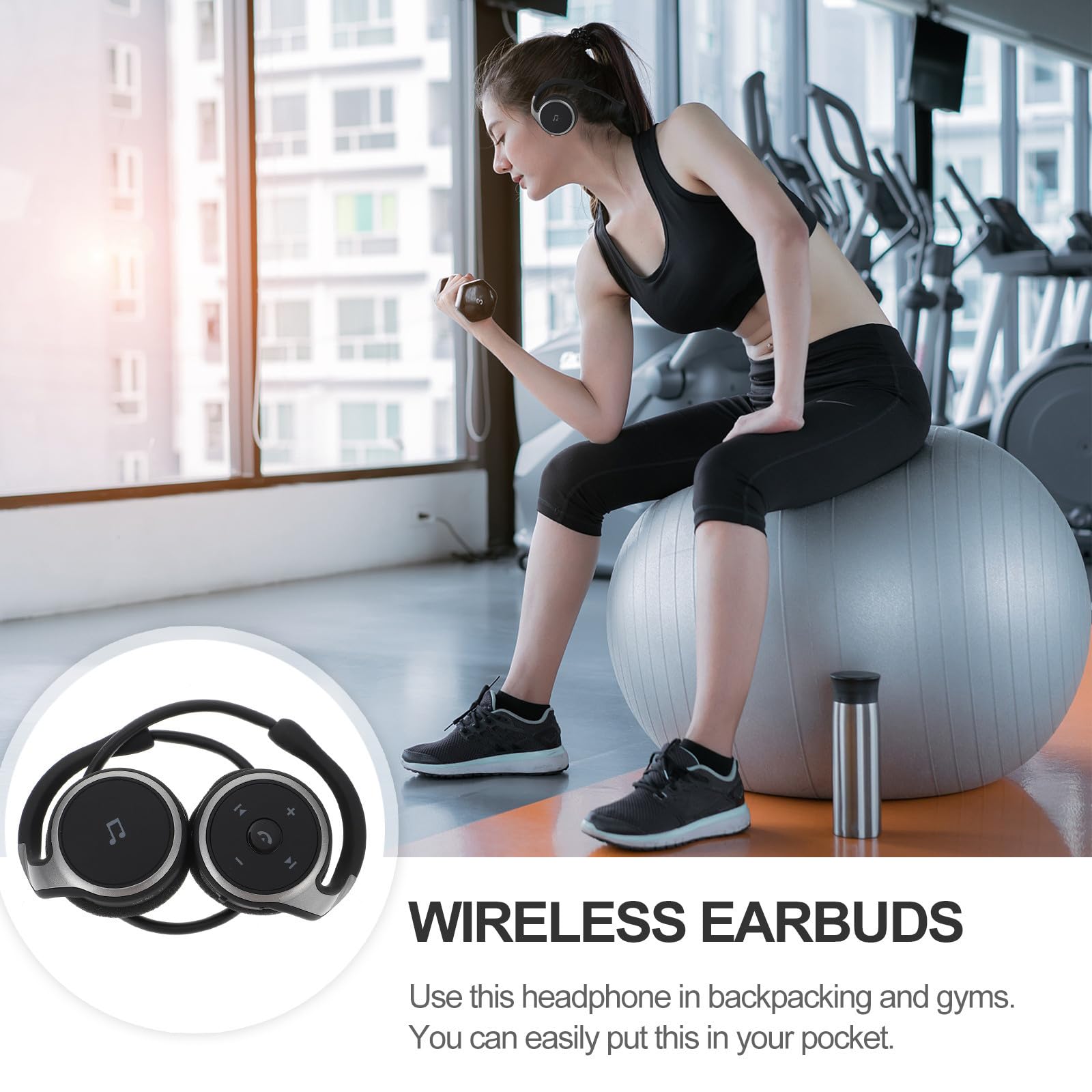 Beavorty Auricolare Wireless con Gancio, Versione 4.1, Abs, Nero | Design Ergonomico, Comodo da Indossare, Adatto alla Corsa, Facile da Portare in Tasca o Zaino