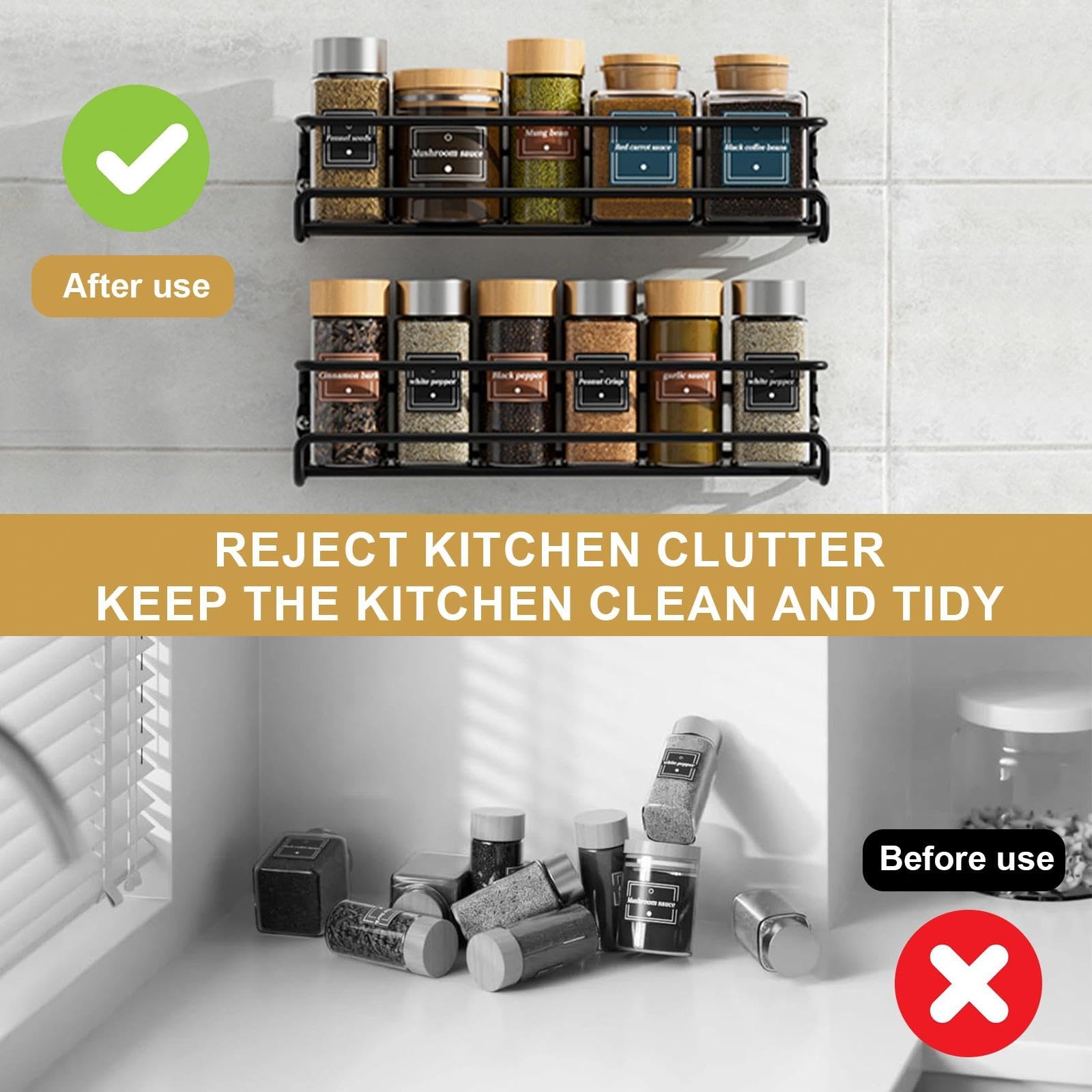 Dulynva Lot De 2 Rangement Epices Cuisine Etagere A Epices Murale