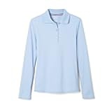 Girls Uniform Long Sleeve Polo with Picot Collar (Standard & Plus)