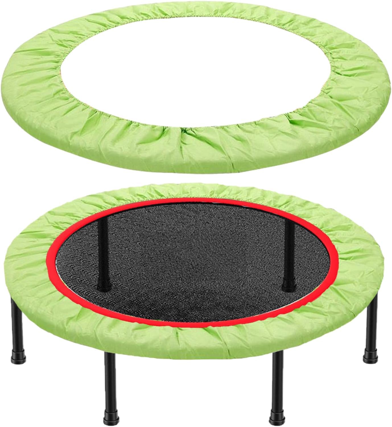MUXSAM Mini Trampolines Spring Cover, 36Inch 6 Holes Round Small Trampolines Safety Pad Replacement Cover, Edge Protector 600D Oxford Cloth Optional for Serviceable Waterproof Frame for Home,Green