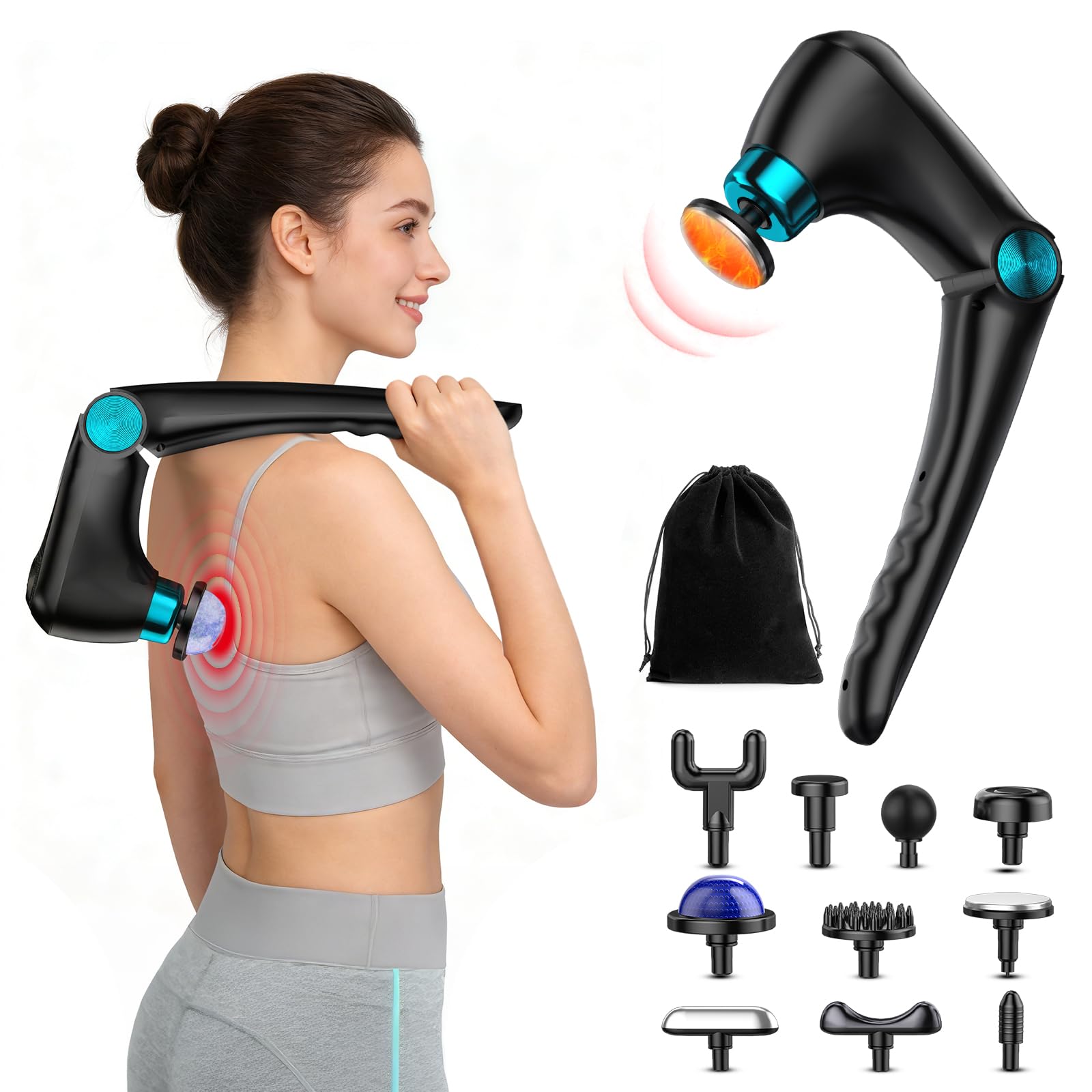 Deep Tissue Massage Gun, Folding with Heat & Cold