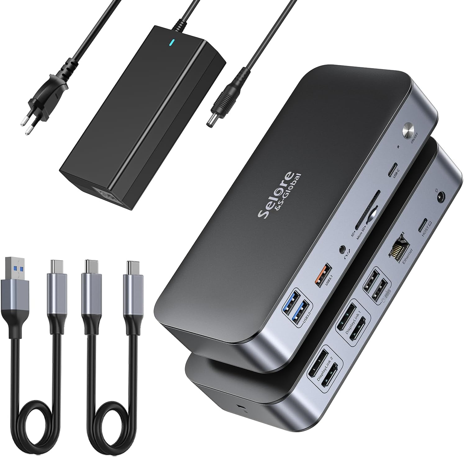 ICY BOX USBC Docking Station für 2 Monitore , 6x USB 3.0 HUB