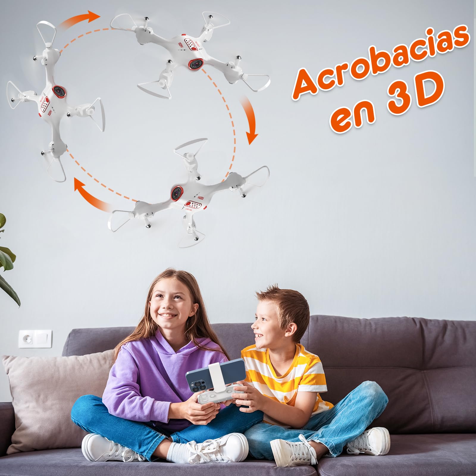 Loolinn | Drones como Regalo para Niños - Dron con Cámara, Transmisión en Tiempo Real Fotos y Videos, Muy Fácil de Volar, Dron con Luz LED/Certificación Aprobada C0 (Regalos para Niños y Niñas)