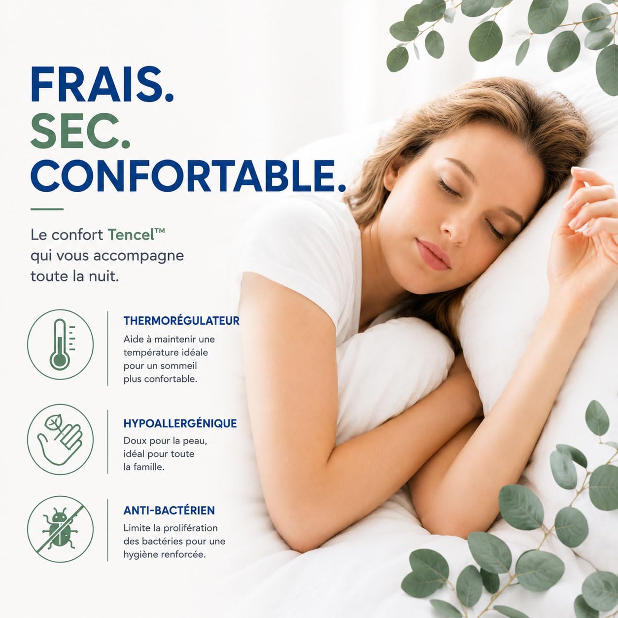Coprimaterasso impermeabile 90 x 190/200 Toucalin – Tencel Traspirante