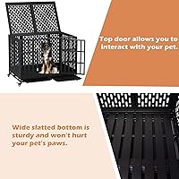 Vista 5 de Jaula indestructible para perros de 44 pulgadas, resistente y resistente, a prueba de escapes, para perros grandes y medianos, de acero a prueba