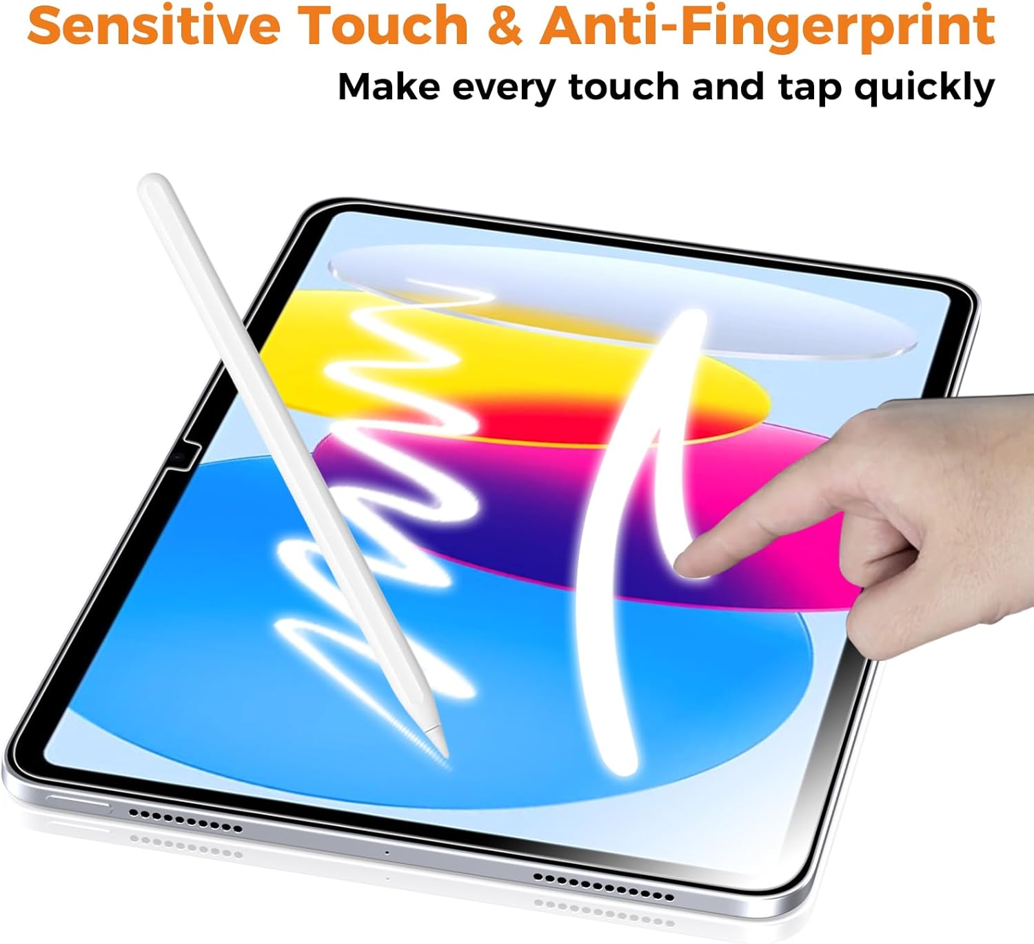 2 Pack iPad screen protector Tempered Glass with Application Tray, Screen Protector for iPad A16 2025 11th/10th Generation 2022 (11-In/10.9) Touch Sensitive Scratch Resistant Easy to Install