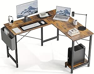 Amazon.com: Generic L Shaped Computer Desk, 50 Inch Corner Gaming Table ...