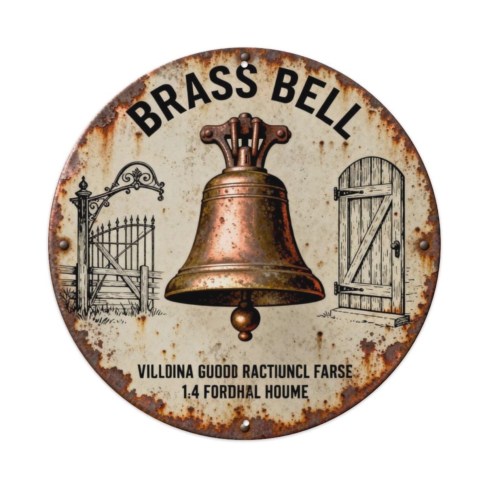 BRASS BELL Metal Tin Sign Plaque