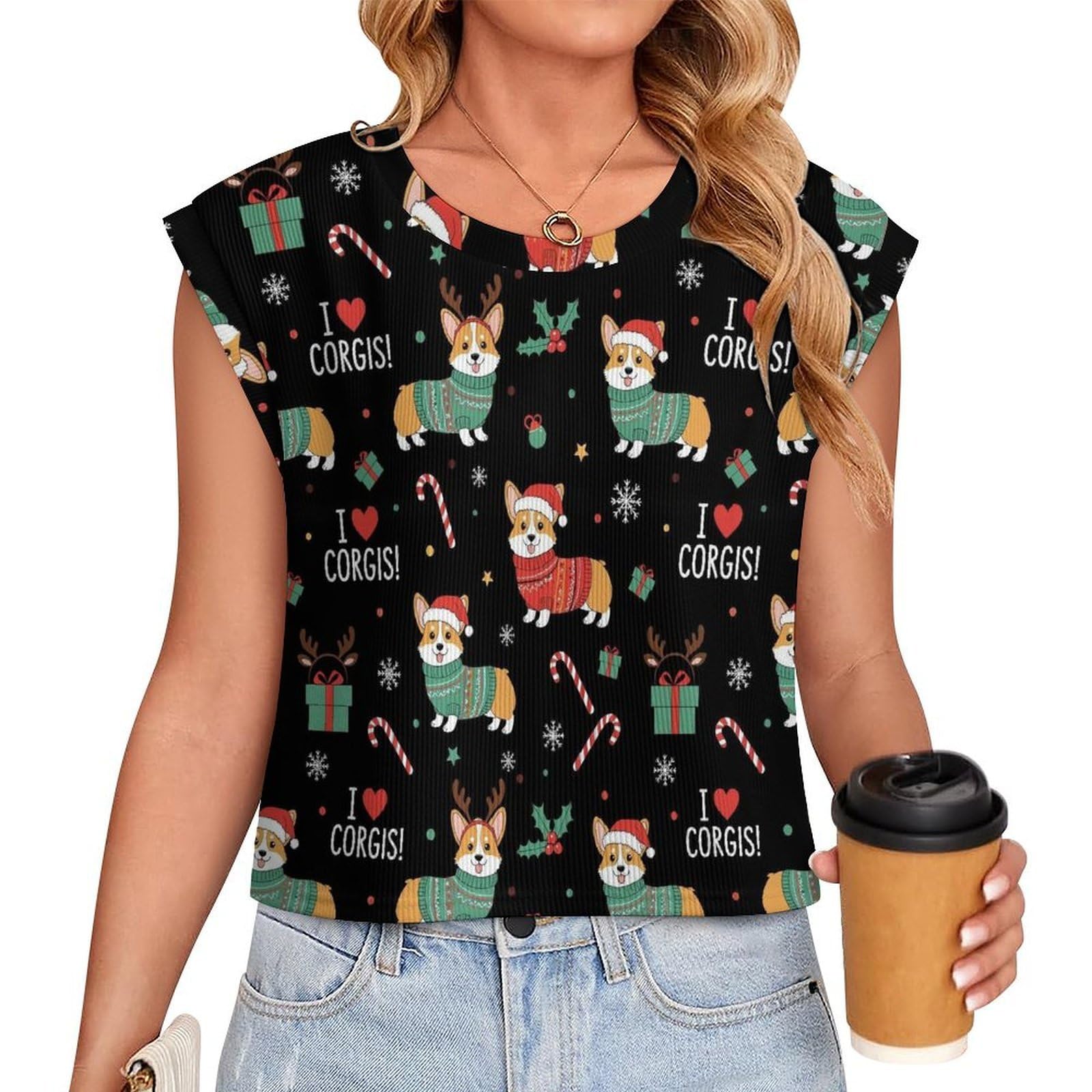 Womens Sleeveless Sweater Vest Crewneck Cap Sleeve Knit Tops Trendy Spring Fall Business Casual Shirts Tank Top