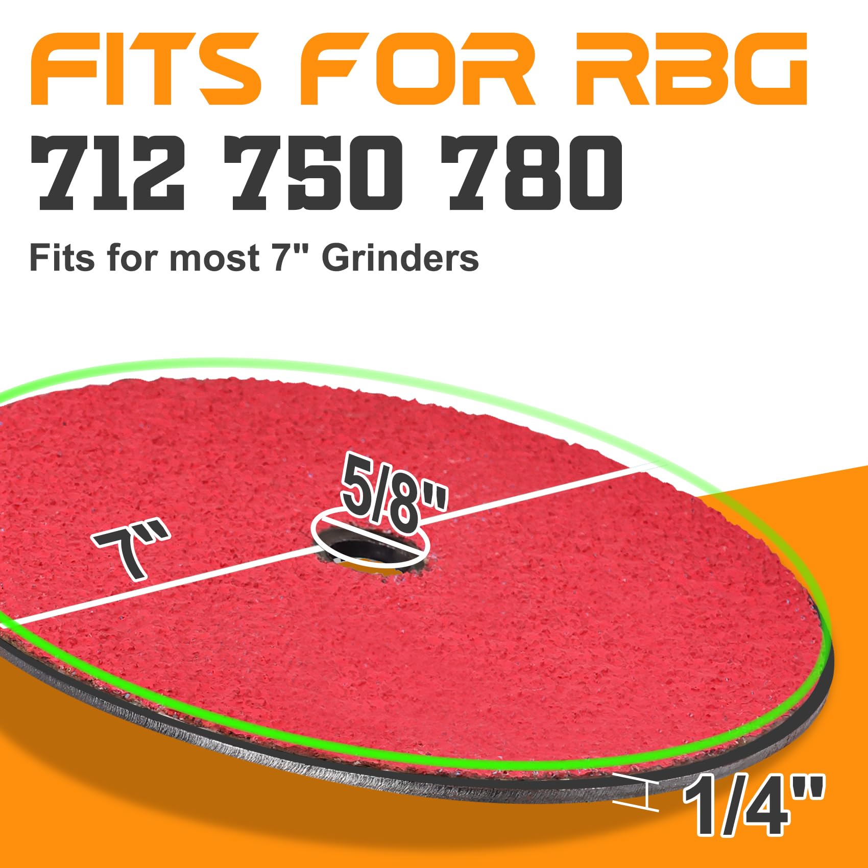 Amoladora de disco de 17,8 cm para amoladoras RBG 712, 750, 780, reemplaza el disco de afilado de cuchilla de cortadora de césped de 17,8 cm, muela abrasiva 11710