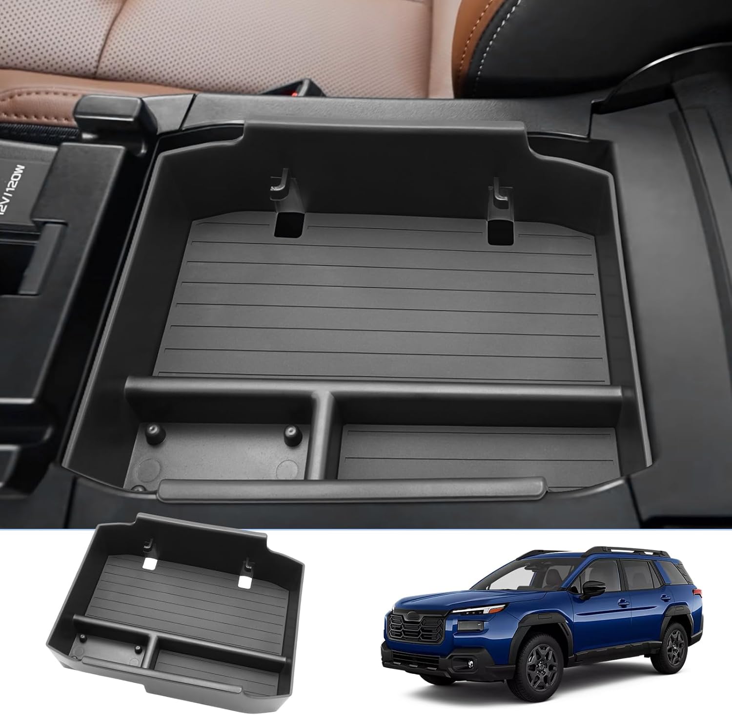 2026 Outback Center Console Organizer Tray For 2026 Subaru Outback (Wilderness/Premium/Limited/Touring/Limited XT/Touring XT) ABS Armrest Storage Insert Box 2026 Outback Accessories With Non-Slip Mats