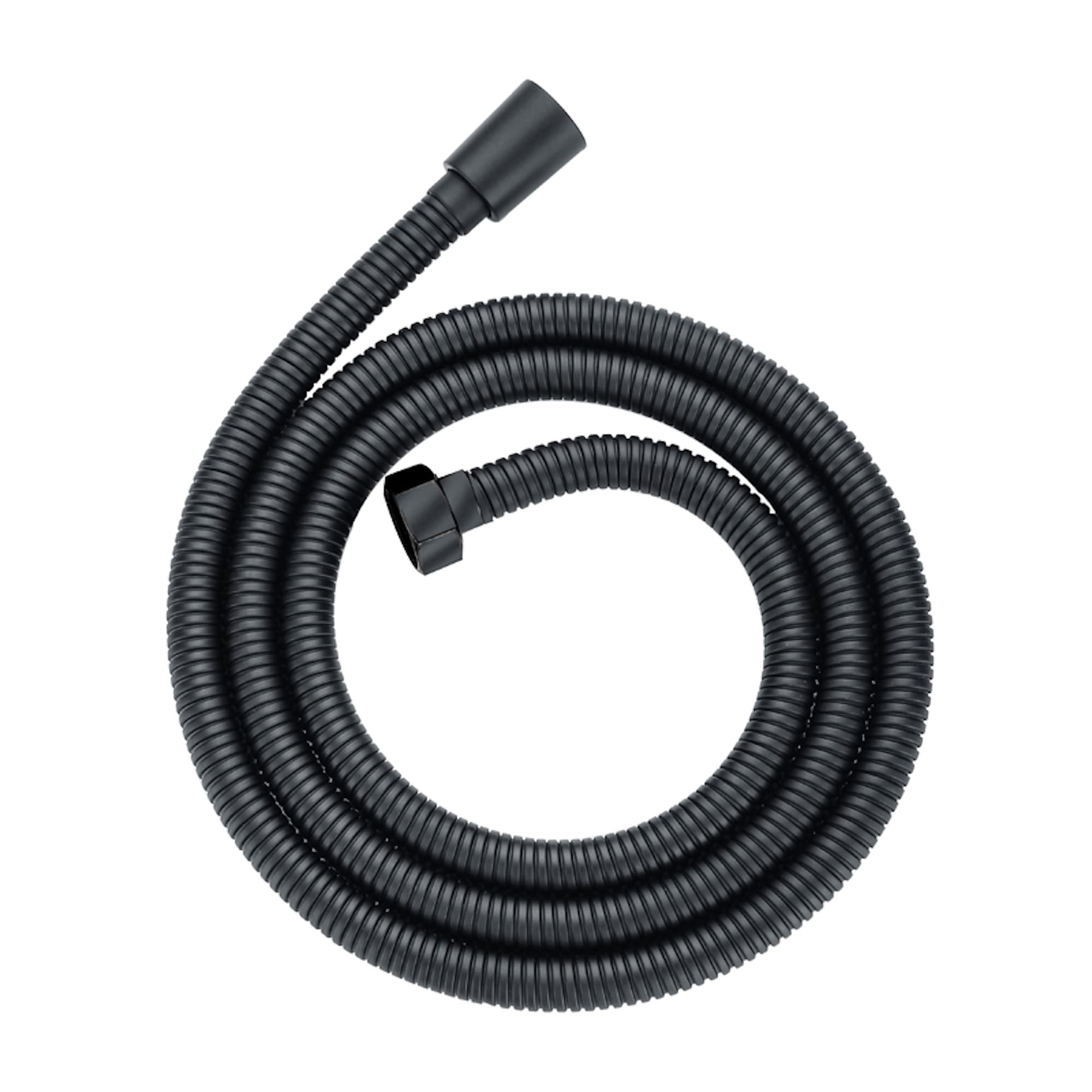 Enki Black H16, Shower Hose, Flexi Bathroom Shower Head Hose Pipe Replacement, Standard 8Mm Bore Diameter, 175Cm Length, Extra Long, Modern Or Traditional Bathroom Design