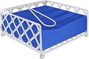 Blue Donuts Lattice Collection White Napkin Holder