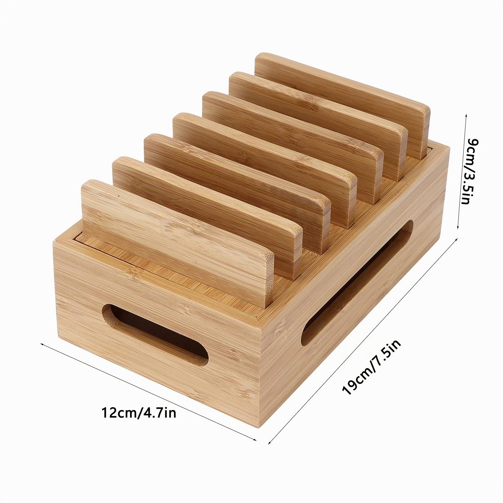 Stazioni di Ricarica in Legno per Dispositivi Multipli, Organizer Portatile per Caricabatterie per Stazione Dock da Tavolo per Telefoni Cellulari, Tablet, Auricolari, Orologi