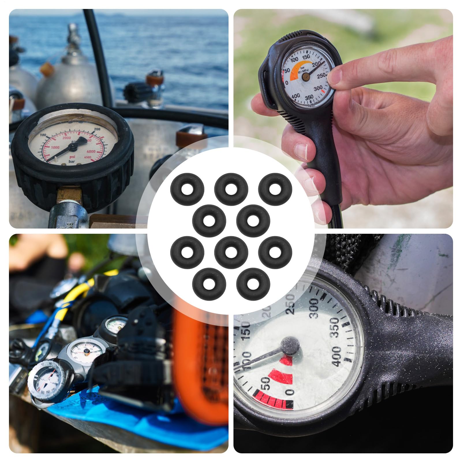 Tauch- -Set | 10-teiliges Ersatz-Set zur Verhinderung von Wasserleckagen | Unterwasser- -Set für Tauchschläuche, für Unterwasser-Erkundungsreisen, M
