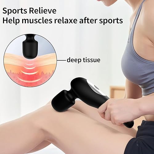 Miniatura 5 de Masajeadores personales de percusión masajeador eléctrico de espalda, recargable e impermeable, masajeador de tejido profundo de mano para hombros,