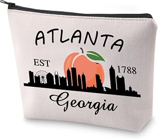 BLUPARK Georgia Pride Cosmetic Bag Georgia State Gift Atlanta Est 1788 Georgia Makeup Bag Atlanta Travel Gift (Atlanta Est)