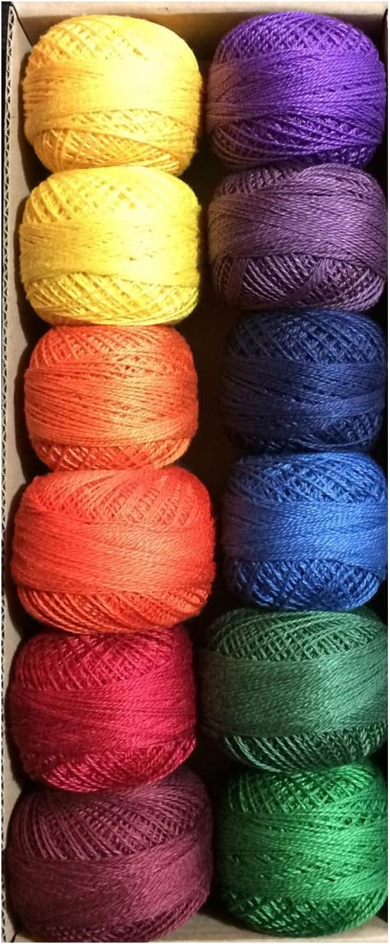 Valdani Pearl Cotton Ball Size 12 109yd Rainbow Dark