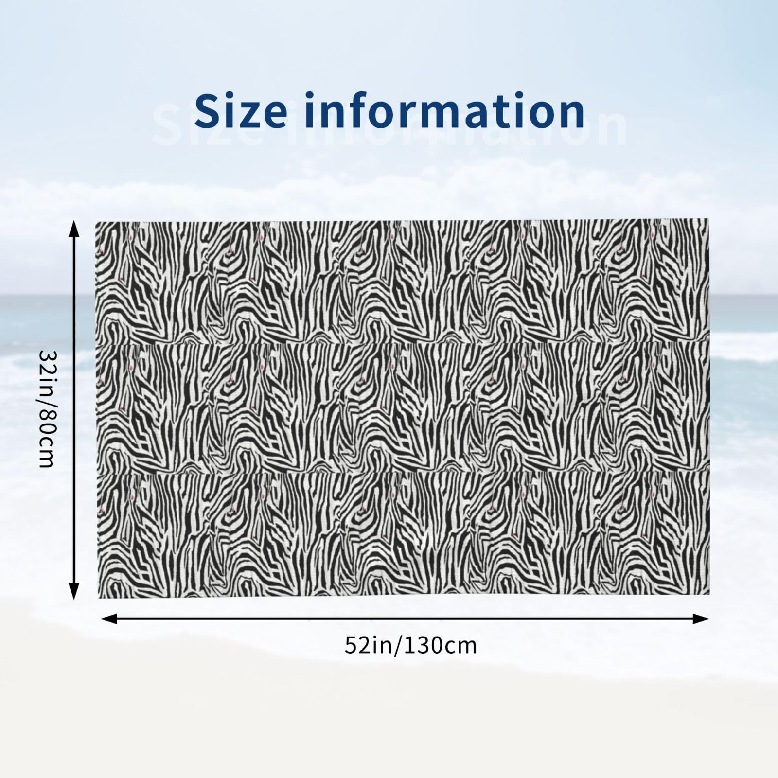 Toallas de playa de gran tamaño con estampado de cebra para adultos, de secado rápido, suaves, ligeras, regalo de viaje
