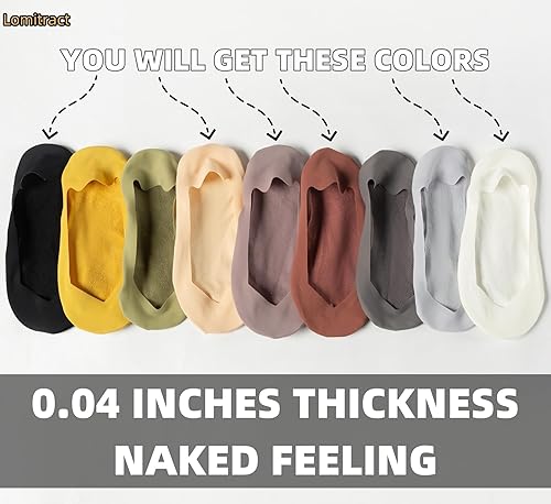 Miniatura 5 de Lomitract - Calcetines delgados de corte ultrabajo (Mujeres 5-12), hechos de superficie de seda helada en la parte superior y algodón en la parte