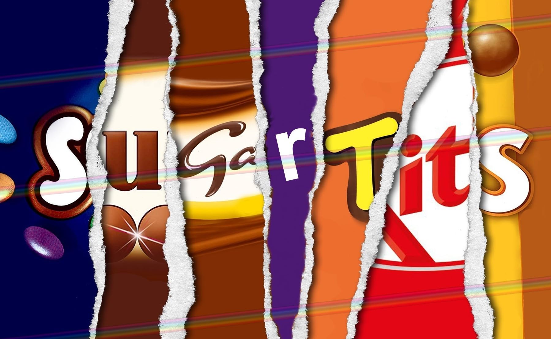 2 x Sugartits - Novelty Funny Chocolate Bar Wrappers Insults Secret Santa Birthday Present Christmas Valentine Rude (Chocolate Bar Not Included)