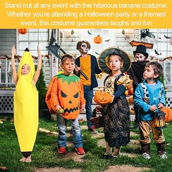 AYNKH Costume De Banane Adulte Et Enfant – Déguisement Léger Pour Halloween – Unisexe Taille Unique 110-175 Cm