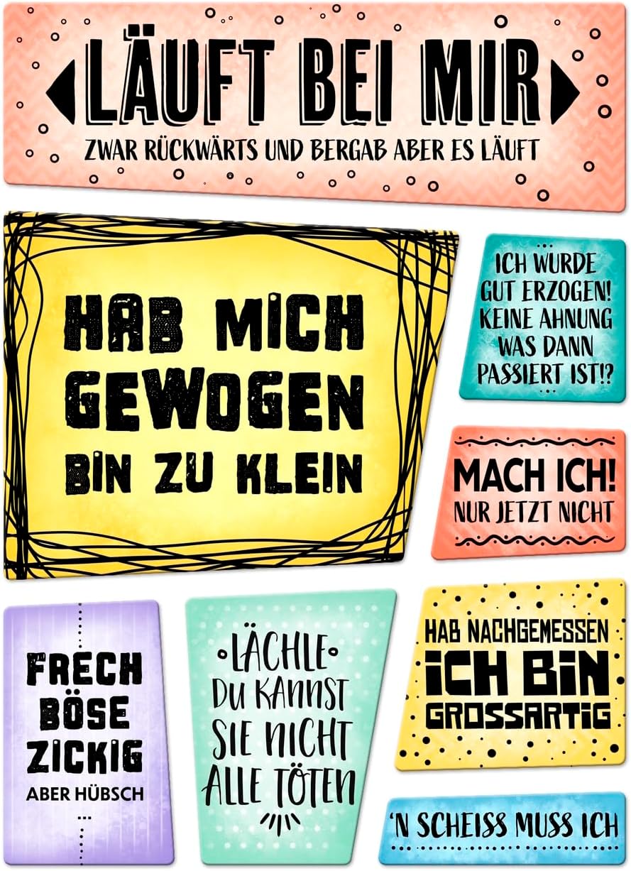 LANOLU Faultier Kühlschrankmagnete - 7er Set Mit Lustigen Sprüchen